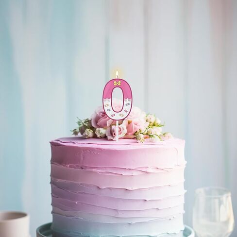 Large 3D Number 1 Birthday Candles - 5 & 2.76 Inches Pink Cartoon Stuff Cake Toppers, Sweet Themed Birthday Decorations for Party Favors Supplies (Number 6) in Saudi Arabia