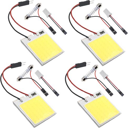 الأبيض البوليفيين 48smd Everbright أدى قبة ضوء لمبة 4 حزمة 12 فولت الداخلية أدى لوحة ضوء مع ba9s t10 اكليل محول للسيارات السيارات قبة خريطة قراءة لوحة ضوء شاحنة سقف السقف مصباح سلكي in Kuwait