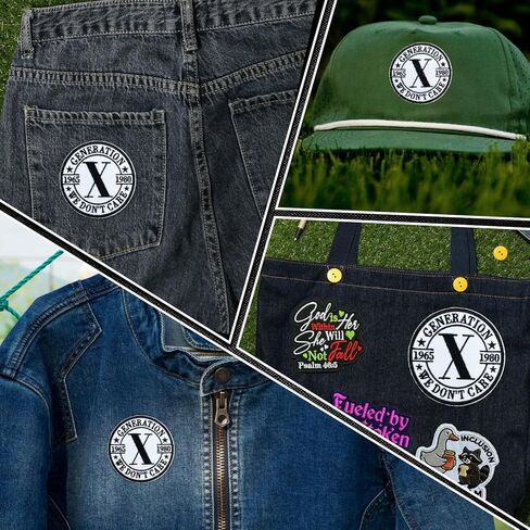 Generation X We Don't Care Patch, 3 Inches Sew On Iron On Funny Quote 90s Kid Humor Gen X Embroidered Patches for Backpack, Jacket, Hat, Jeans DIY Uniform Clothes Gift for Men Women Kid Size 3 Inch in Saudi Arabia