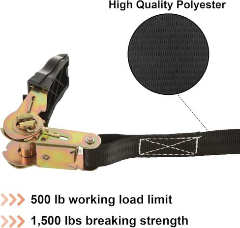 6 Pcs Ratchet Tie Down Straps Heavy Duty, 1 Inch x 6.5 Feet Cargo Control Endless Ratchet Straps, Black Ratchet Strap for Cargo, Motorcycles, Luggage in Saudi Arabia
