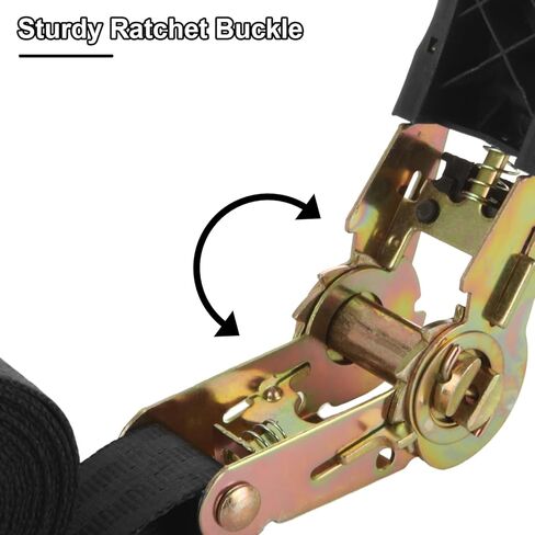6 Pcs Ratchet Tie Down Straps Heavy Duty, 1 Inch x 6.5 Feet Cargo Control Endless Ratchet Straps, Black Ratchet Strap for Cargo, Motorcycles, Luggage in Saudi Arabia