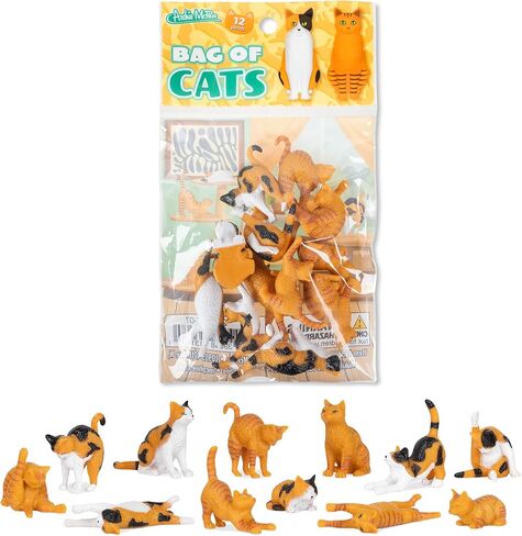 Archie McPhee Cat Lover/Crazy Cat Lady Bag of 12 Miniature Soft Vinyl Cats (Orange) in Saudi Arabia