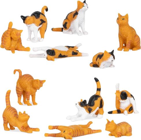 Archie McPhee Cat Lover/Crazy Cat Lady Bag of 12 Miniature Soft Vinyl Cats (Orange) in Saudi Arabia
