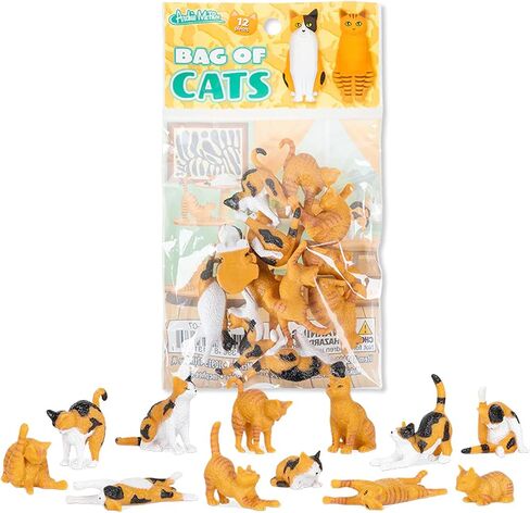 Archie McPhee Cat Lover/Crazy Cat Lady Bag of 12 Miniature Soft Vinyl Cats (Orange) in Saudi Arabia