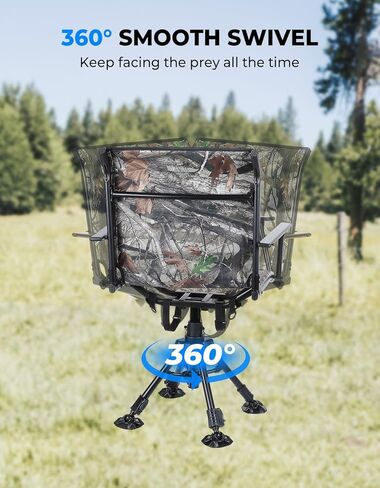 KEMIMOTO Hunting Chair Heated Camping Chair with Light Out Button, Max 8Hrs 12V 20000mAh Battery Endurance, Supports 300 lbs, Outdoor Sports Lightweight Portable Folding Seat for Adults in Saudi Arabia