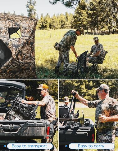KEMIMOTO Hunting Chair Heated Camping Chair with Light Out Button, Max 8Hrs 12V 20000mAh Battery Endurance, Supports 300 lbs, Outdoor Sports Lightweight Portable Folding Seat for Adults in Saudi Arabia