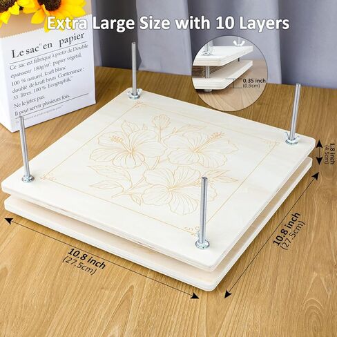 MeRGBWLife Flower Press Kit 11"x11" - Large Wooden 10-Layer Flower & Plant Press for Crafts, DIY Art, Scrapbooking, Bookmark Making, Wedding Bouquet Preservation, Dried Flowers in Saudi Arabia