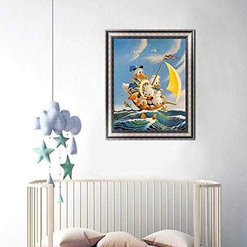 أفضل اختيار 5D DIY الماس الفن، صيد البط على البحر الماس مجموعات الفن للبالغين الحفر الكامل جولة الماس جوهرة الفن الخرز اللوحة مثالية لديكور جدار المنزل 11.8x15.7 بوصة in Kuwait