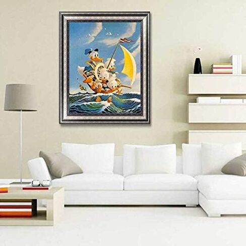 أفضل اختيار 5D DIY الماس الفن، صيد البط على البحر الماس مجموعات الفن للبالغين الحفر الكامل جولة الماس جوهرة الفن الخرز اللوحة مثالية لديكور جدار المنزل 11.8x15.7 بوصة in Kuwait