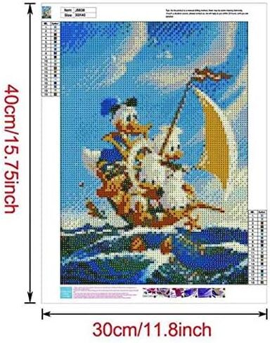 أفضل اختيار 5D DIY الماس الفن، صيد البط على البحر الماس مجموعات الفن للبالغين الحفر الكامل جولة الماس جوهرة الفن الخرز اللوحة مثالية لديكور جدار المنزل 11.8x15.7 بوصة in Kuwait
