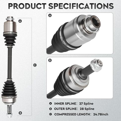 NEW Front Right CV Axle Passenger Side Shaft Assembly fits for Honda Element 2003 2004 2005 2006 2007 2008 2009 2010 2011 2.4L, for 66-4214 in Saudi Arabia