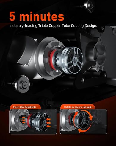 Luxster Punisher 40000LM مناسب لمصابيح دودج تشارجر LED الأمامية لعام 2020 - شعاع منخفض وشعاع عالي in Saudi Arabia