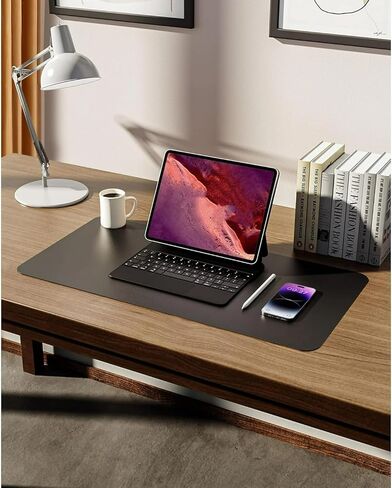 Desk Pad, Leather Non-Slip Laptop Computer Desk Keyboard Mat, Table Protector Blotter Mat, Large Mouse Pad (24" x 12")-Dark Blue in Saudi Arabia