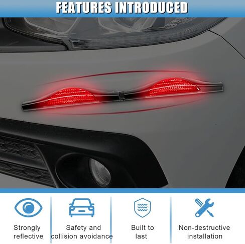 2PCS Car Door Anti-Collision Strip, Car Side Door Edge Guards Protector Sticker, Self-Adhesive Bumper Protection Decorative Cover, Universal Auto Exterior Anti-Impact Trim Accessory (Red) in Saudi Arabia