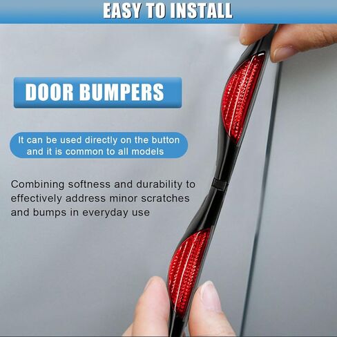 2PCS Car Door Anti-Collision Strip, Car Side Door Edge Guards Protector Sticker, Self-Adhesive Bumper Protection Decorative Cover, Universal Auto Exterior Anti-Impact Trim Accessory (Red) in Saudi Arabia