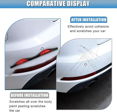 2PCS Car Door Anti-Collision Strip, Car Side Door Edge Guards Protector Sticker, Self-Adhesive Bumper Protection Decorative Cover, Universal Auto Exterior Anti-Impact Trim Accessory (Red) in Saudi Arabia