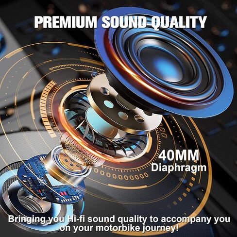 Motorcycle Intercom 2 Pack Helmet Bluetooth Headset with Microphone IPX6 Waterproof Motorbike Headphones Wireless Noise Cancelling Rider Communication System Universal Helmet Compatibility Intercom in Saudi Arabia