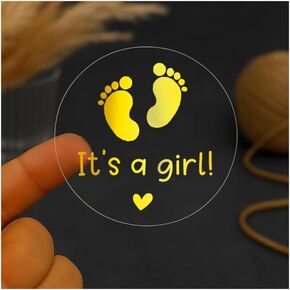 100 × ملصقات jeecalart It's a Girl - ملصقات لحفلات استقبال المولود الجديد وملصقات تكشف عن الجنس - ملصقات مستديرة أنيقة لحقائب الحفلات - 1.6 بوصة (وردي، فتاة) in Kuwait