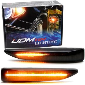iJDMTOY OEM-Spec عدسة مدخنة وميض كهرماني متسلسل LED مجموعة ضوء علامة جانبية متوافقة مع سلسلة 2002-2008 BMW E65 E66 E67 7، مدعومة بـ 36-SMD LED، استبدل العلامات الجانبية OEM in Saudi Arabia