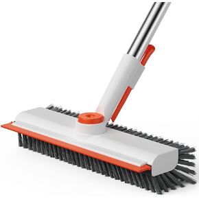 Floor Scrub Brush with Long Handle, 3 in 1 Scrape and Heavy-Duty Stiff Bristle Scrubber Brush for Cleaning Shower Bathroom, Patio, Garage, Kitchen, Wall and Deck in Kuwait