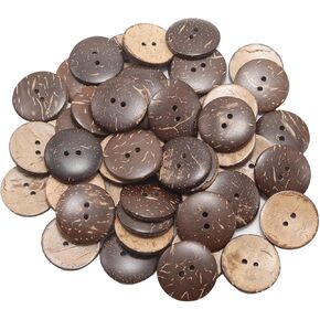 Lilaly 20 Pcs 2 inch Natural Coconut Shell Buttons, 2 Hole Big Bulk Brown Wooden Sewing Buttons for Sewing Crafts/Clothing Decorations in Saudi Arabia