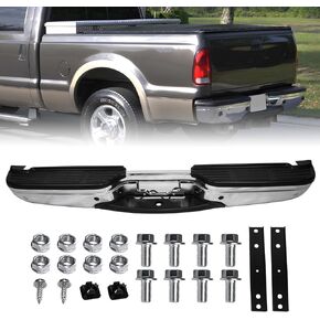 F250 F350 Rear Bumper Rear Step Bumper for Ford F250 F350 Super Duty 1999 2000 2001 2002 2003 2004 2005 2006 2007 with Sensor Hole Chrome Complete Back Bumpers Replacement for FO1103173 in Saudi Arabia