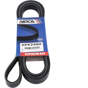 MOCA 6PK2480 EPDM Serpentine Belt fits for Audi, 09-12 14-15 Q7 3.0L 2967CC 181Cu. in. V6 Diesel DOHC Turbocharged, for Chevrolet, 94-95 C1500 5.0L 305Cu. in. V8 Gas OHV Naturally Aspirated and More in Kuwait