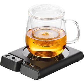 سخان القهوة، سخان القدح للمكتب، 2 إعدادات لدرجة الحرارة، إيقاف تلقائي لتسخين كوب القهوة مع مؤقت من 1 إلى 12 ساعة، سخان شمعة ذكي لتدفئة القهوة وتسخين القهوة والمشروبات والحليب والشاي in Kuwait