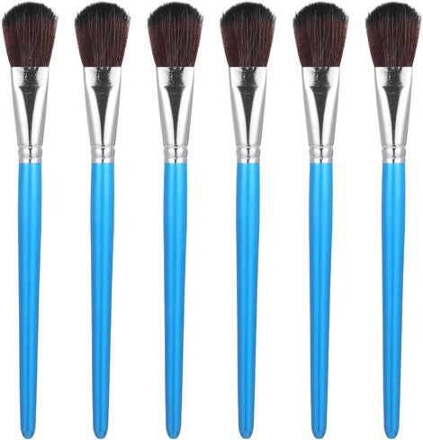 6 قطع من فرش الممسحة مقاس 1 بوصة للطلاء الأكريليك، وفرش المزج البيضاوية بمقبض خشبي قصير، مثالية للألوان المائية والغواش والفن القماشي، وفرشاة طلاء الأكريليك in Kuwait