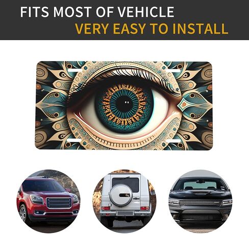 Skull Retro Cool License Plate Front Door Plates Waterproof Rust-Free Metal License Plates Covers Aluminum Car Plate fit Truck SUV Rv Car Decorative Accessories for Women Men in Saudi Arabia