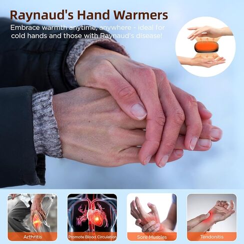 Hand Warmers - EasyAcc 2 Pack Electric AI Hand Warmers Rechargeable, Perfect Grip Design, Dual-Sided Heating, Reusable Pocket Hand Warmers for Raynauds, Hunting, Golf, Christmas Tech Gifts（OT-95） in Kuwait