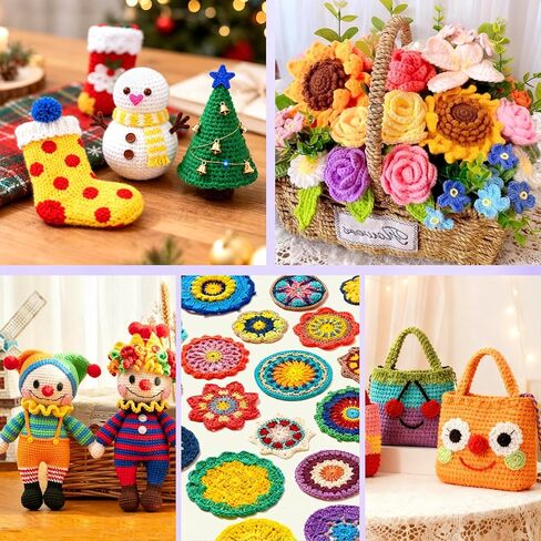 Crochet Kit, 1600 Yarns 35 Colors Acrylic Yarn Skeins, 53 PCS Crochet Hook Accessories and A Storage Bag, Yarn for Crocheting Suitable for Knitting, Knitting Kit Gift for Adult and Beginner, Black in Saudi Arabia