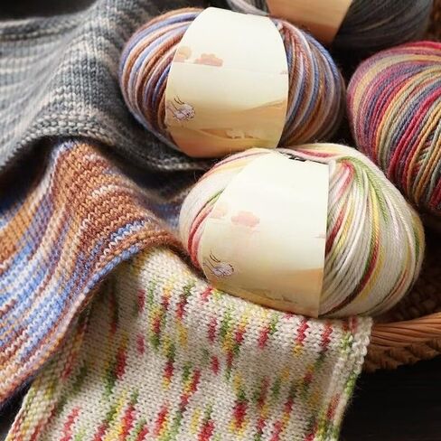 Acrylic Wool Blend Yarn, Variegated Rainbow Color Knitting Crochet Yarn for Scarves, Hats, Sweaters (colorful4) in Saudi Arabia