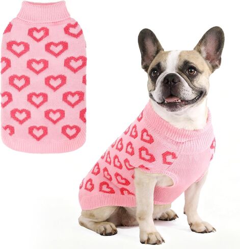 kooltail سترة الكلب الصغيرة، الطقس البارد الكلب محبوك سترة الياقة المدورة السترة، سترة الخريف الكلب مع نمط أوراق القيقب الخريف، ملابس الشتاء الكلب للكلاب الصغيرة المتوسطة الكبيرة القط صبي فتاة، برتقالي in Kuwait