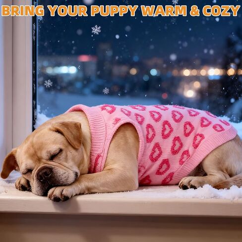 kooltail سترة الكلب الصغيرة، الطقس البارد الكلب محبوك سترة الياقة المدورة السترة، سترة الخريف الكلب مع نمط أوراق القيقب الخريف، ملابس الشتاء الكلب للكلاب الصغيرة المتوسطة الكبيرة القط صبي فتاة، برتقالي in Kuwait