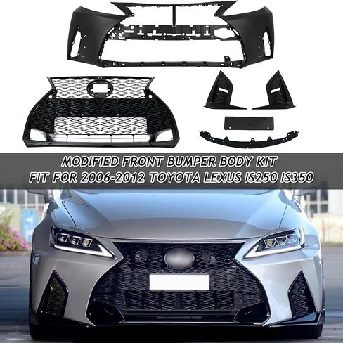 Modified Front Bumper Body Kit Fit for 2006-2012 Toyota Lexus IS250 IS350 Front Bumper Grille Kit Conversion To 2021+ F-Sport Style in Saudi Arabia