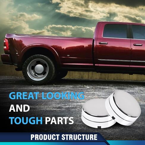 PIT66 Rear Wheel Chrome Center Hub Cap, Compatible with 03-17 Dodge Ram 3500 1-Ton Dually 8-Lug 5 Slot 17" Steel Rear Wheels 1 Pair in Saudi Arabia