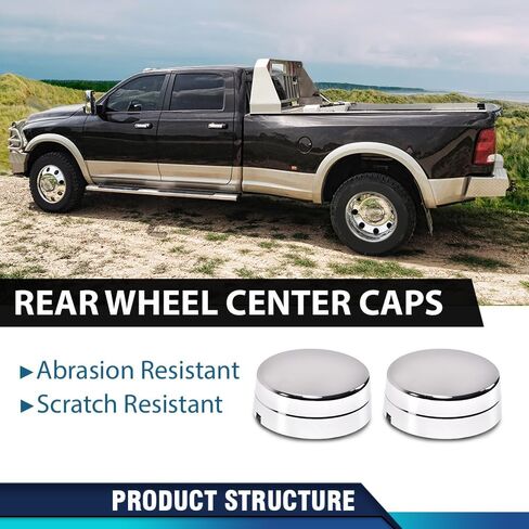 PIT66 Rear Wheel Chrome Center Hub Cap, Compatible with 03-17 Dodge Ram 3500 1-Ton Dually 8-Lug 5 Slot 17" Steel Rear Wheels 1 Pair in Saudi Arabia