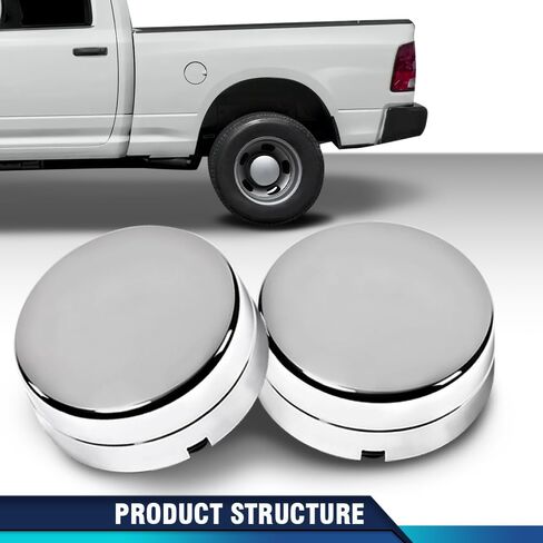 PIT66 Rear Wheel Chrome Center Hub Cap, Compatible with 03-17 Dodge Ram 3500 1-Ton Dually 8-Lug 5 Slot 17" Steel Rear Wheels 1 Pair in Saudi Arabia
