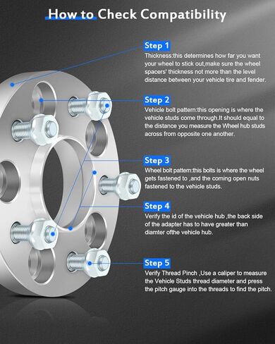ECCPP 4PCS 1" 5 Lug Hubcentric Wheel Spacers 5x4.75 to 5x4.75 for 1982-2002 for Chevrolet Camaro| 1980-1989 for Chevrolet Caprice| 1988-2013 for Chevrolet Corvette| 1959-1970 for Chevrolet Impala in Saudi Arabia