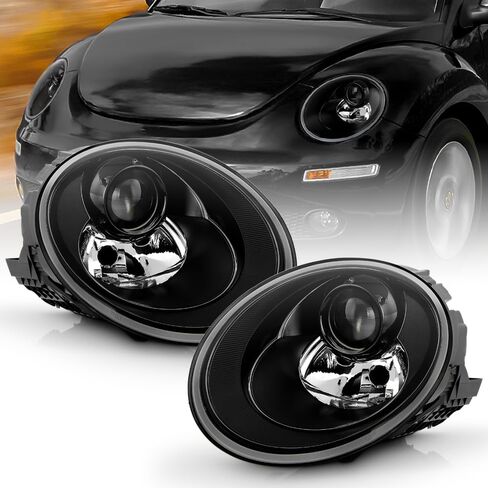 KEEKPO-For 2006 2007 2008 2009 2010 Volkswagen Beetles أسود جهاز عرض المصابيح الأمامية مجموعة المصابيح الأمامية استبدال اليسار + اليمين in Saudi Arabia