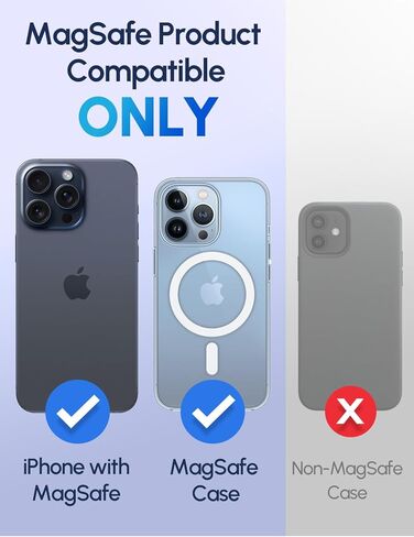 MagSafe Phone Grip for iPhone - Magnetic Phone Ring Holder Detachable for iPhone 16 - Comfortable Finger Phone Ring Grip for Apple 15/14/13/12,Black in Saudi Arabia