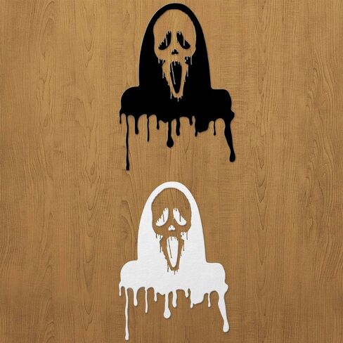 (2 Pcs, 3.5'' x 6.8'', 1 Black, 1 White) â€“ No Background â€“ Durable and Waterproof of Ghostface, Scream Car Decal, Horror Movie Sticker Decal for Laptops, Water Bottles, Cars, Trucks, Wall Ideal Gi in Saudi Arabia