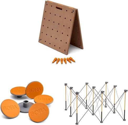 سطح طاولة قابل للطي على شكل حرف T من BORA Centipede لخيول Bora Centipede Work Stand - فتحات للكلاب مقاس 24 بوصة × 48 بوصة 3/4 بوصة - تتضمن سطحًا خشبيًا + 6 أقفال سريعة الالتواء للإعداد السريع والمحمول، CK24T in Saudi Arabia