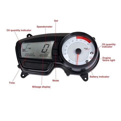 12V Motorcycle Digital Odometer Indicator Instrument Tachometer Clock Fuel Speed Meter for TVS Apache RTR 160 CC 180 in Saudi Arabia