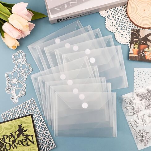 BAOFALI 200 Pcs/Set 7x9.4inch/7x5inch Clear Stamp and Die Storage Pockets, Stamp Storage Bags, Plastic Envelopes, DIY Scrapbooking Storage Die Cuts for Stencil Storage Card Making Cutting Dies in Saudi Arabia