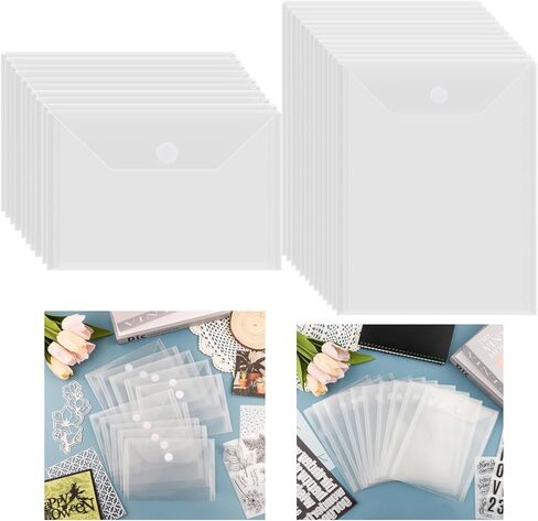 BAOFALI 200 Pcs/Set 7x9.4inch/7x5inch Clear Stamp and Die Storage Pockets, Stamp Storage Bags, Plastic Envelopes, DIY Scrapbooking Storage Die Cuts for Stencil Storage Card Making Cutting Dies in Saudi Arabia