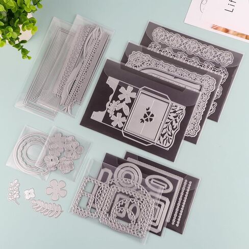 BAOFALI 200 Pcs/Set 5 Sizes Stamp & Die Storage Pockets Resealable Clear Plastic Seal Bags Storagefor Cutting Dies Stamp Crafts for DIY Scrapbooking Paper Card Craft Cutting Dies Storage in Saudi Arabia