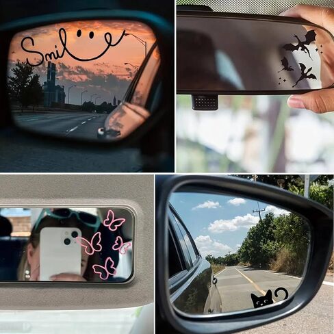 2PCS Dachshund Car Mirror Decal,Rearview Mirrors Sticker,Dachshund Car Accessories Vinyl Cute Cars Stickers and Decals Gifts for Women,Men,Kids,Teens,for Bathroom Decal,Computers in Saudi Arabia