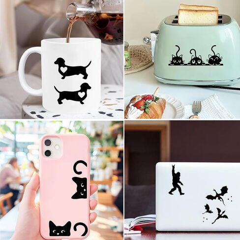 2PCS Dachshund Car Mirror Decal,Rearview Mirrors Sticker,Dachshund Car Accessories Vinyl Cute Cars Stickers and Decals Gifts for Women,Men,Kids,Teens,for Bathroom Decal,Computers in Saudi Arabia